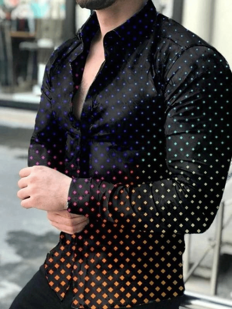 Camisa ejecutivo casual a rayas de manga larga para hombre