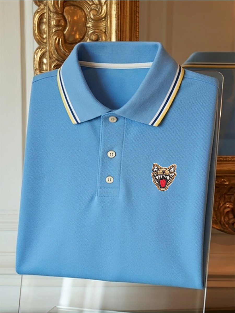 Camisa polo ejecutivo Stroped de manga corta para hombre