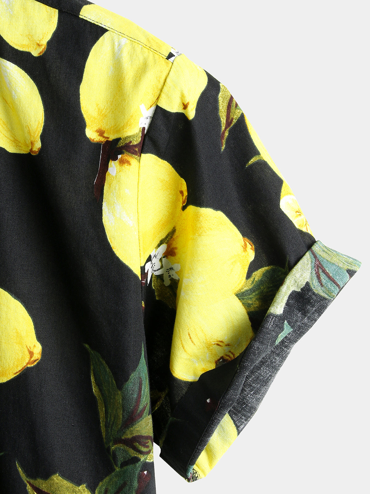 Camisa Yellow Lemon estampado de manga corta Hawaiian para hombre