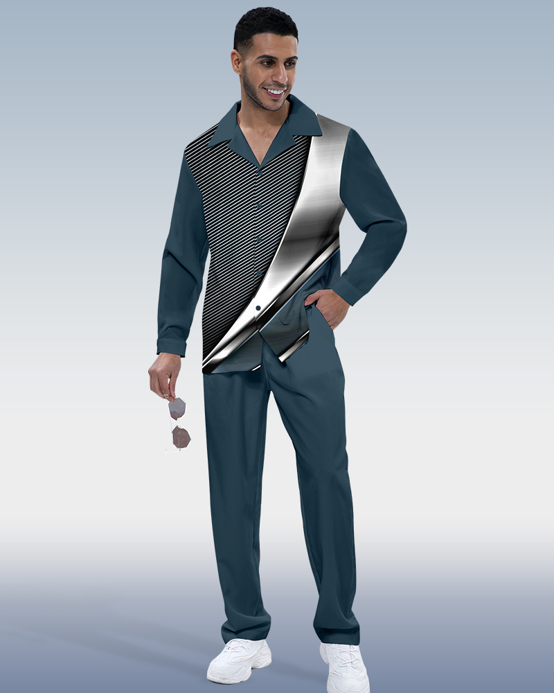 Camisa Gradient estampado de manga larga Walking Suit 390 para hombre