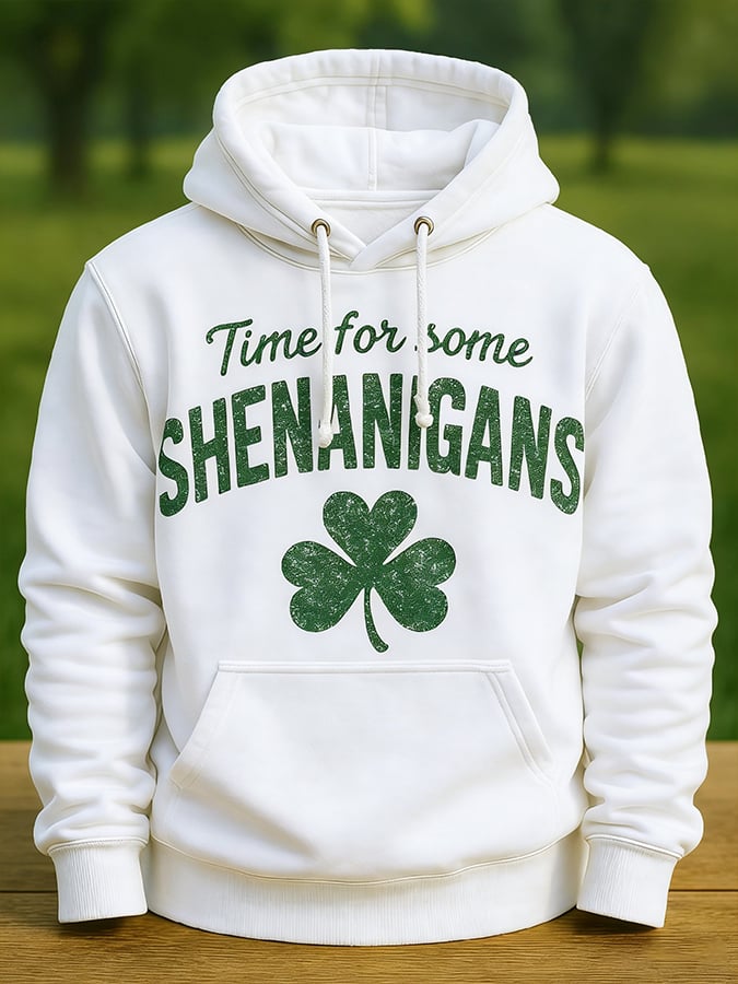 Sudadera vintage-Style Saint Patrick's Day Time For Some Shenanigans estampado para hombre