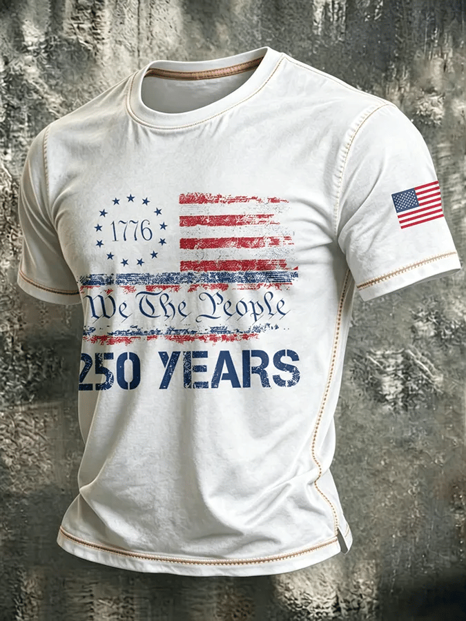 Camiseta American 250 estampado casual para hombre