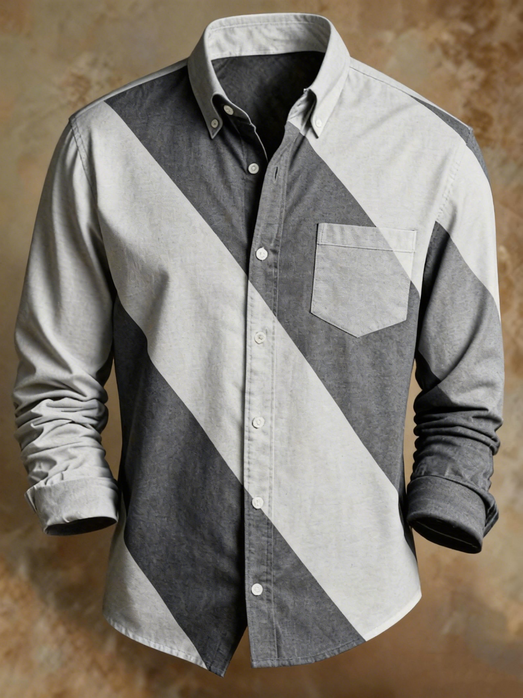 Camisa retro Abstract Art estampado diseño ejecutivo Style para hombre