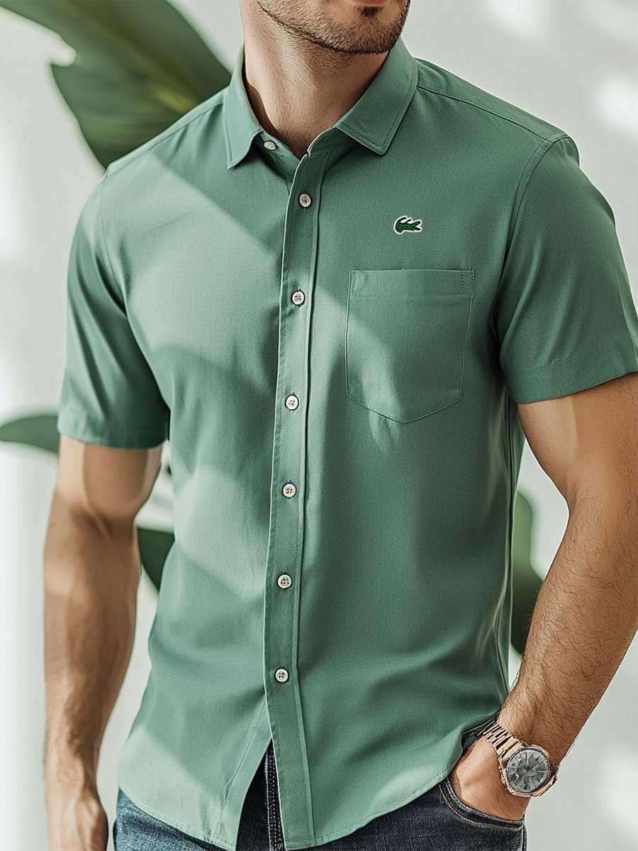 Camisa ejecutivo casual de manga corta para hombre