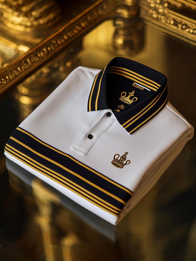 Camisa polo ejecutivo casual Logo Button de manga corta para hombre