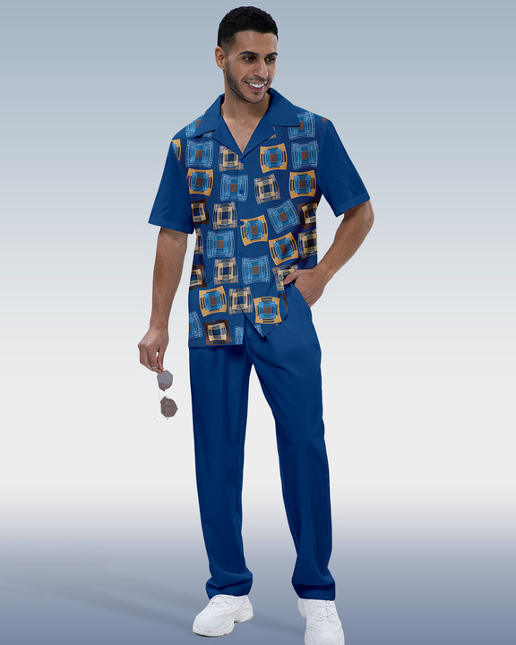 Camisa Rianmond en bloques de color de manga corta Walking Set 319 para hombre