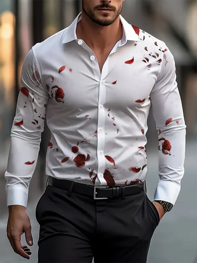 Camisa floral ejecutivo casual para hombre
