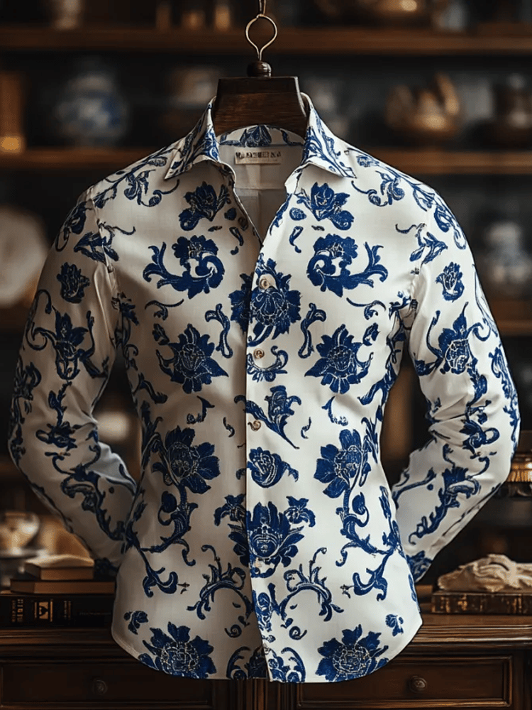 Camisa de lujo ejecutivo de manga larga para hombre