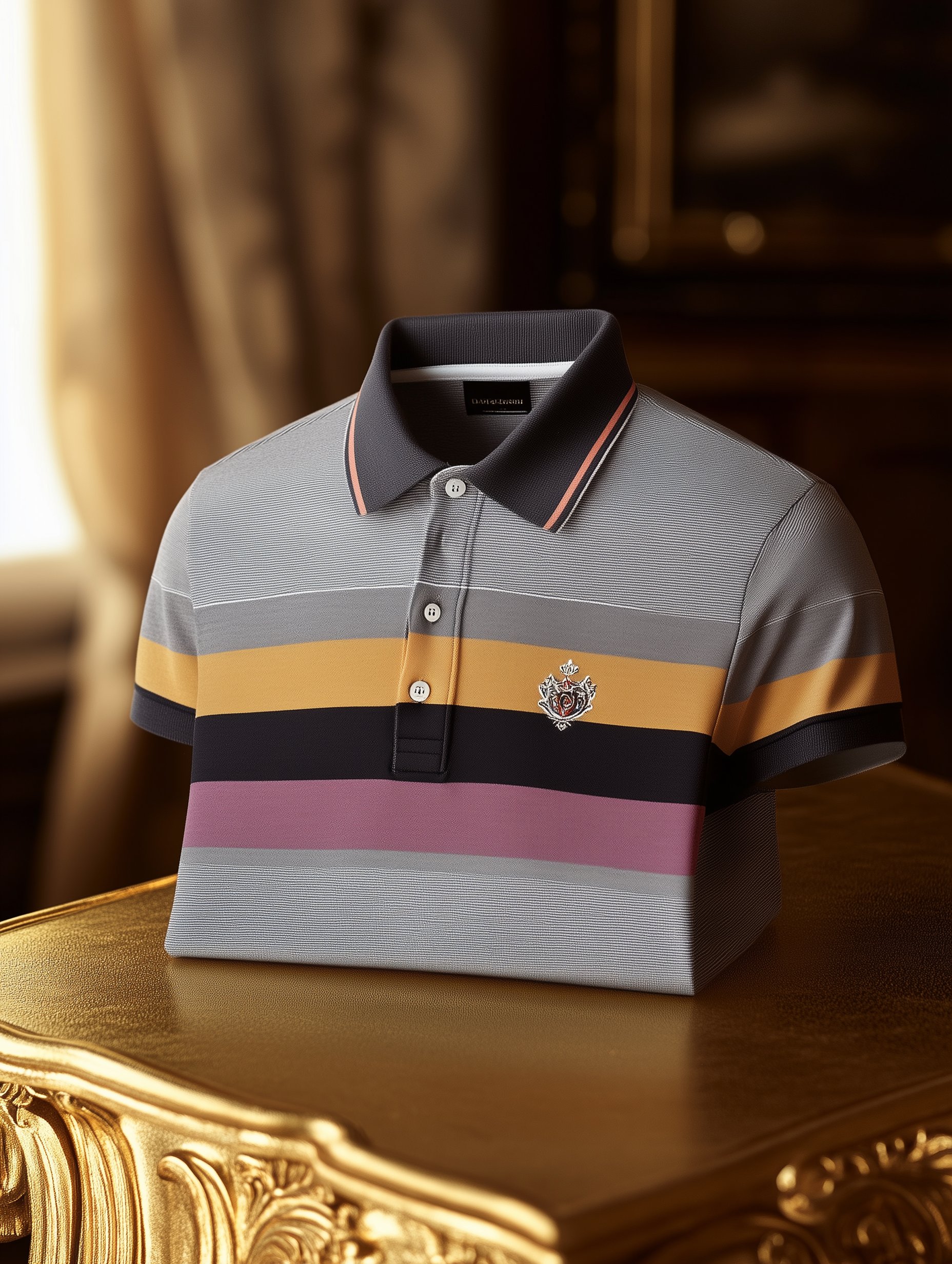 Camisa polo ejecutivo casual Button Old Money British Emblem de manga corta para hombre