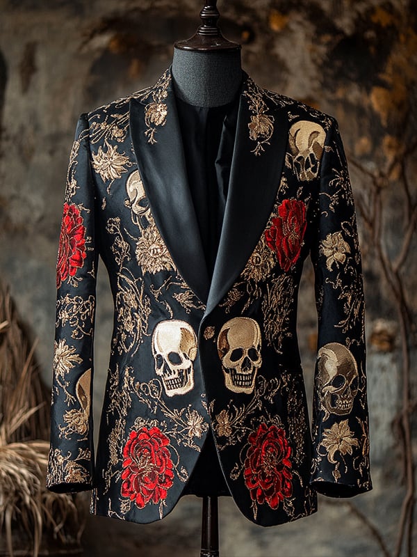 Saco de lujo casual ejecutivo Skull para hombre