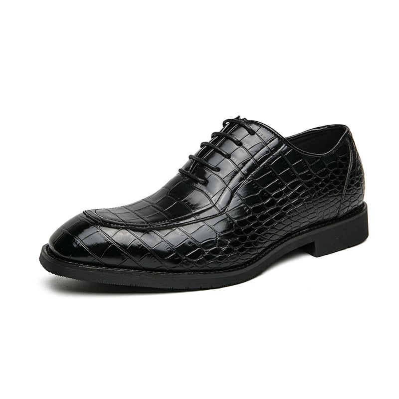 ejecutivo Lace Up Oxford zapatos para hombre Formal Square Toe Leather zapatos