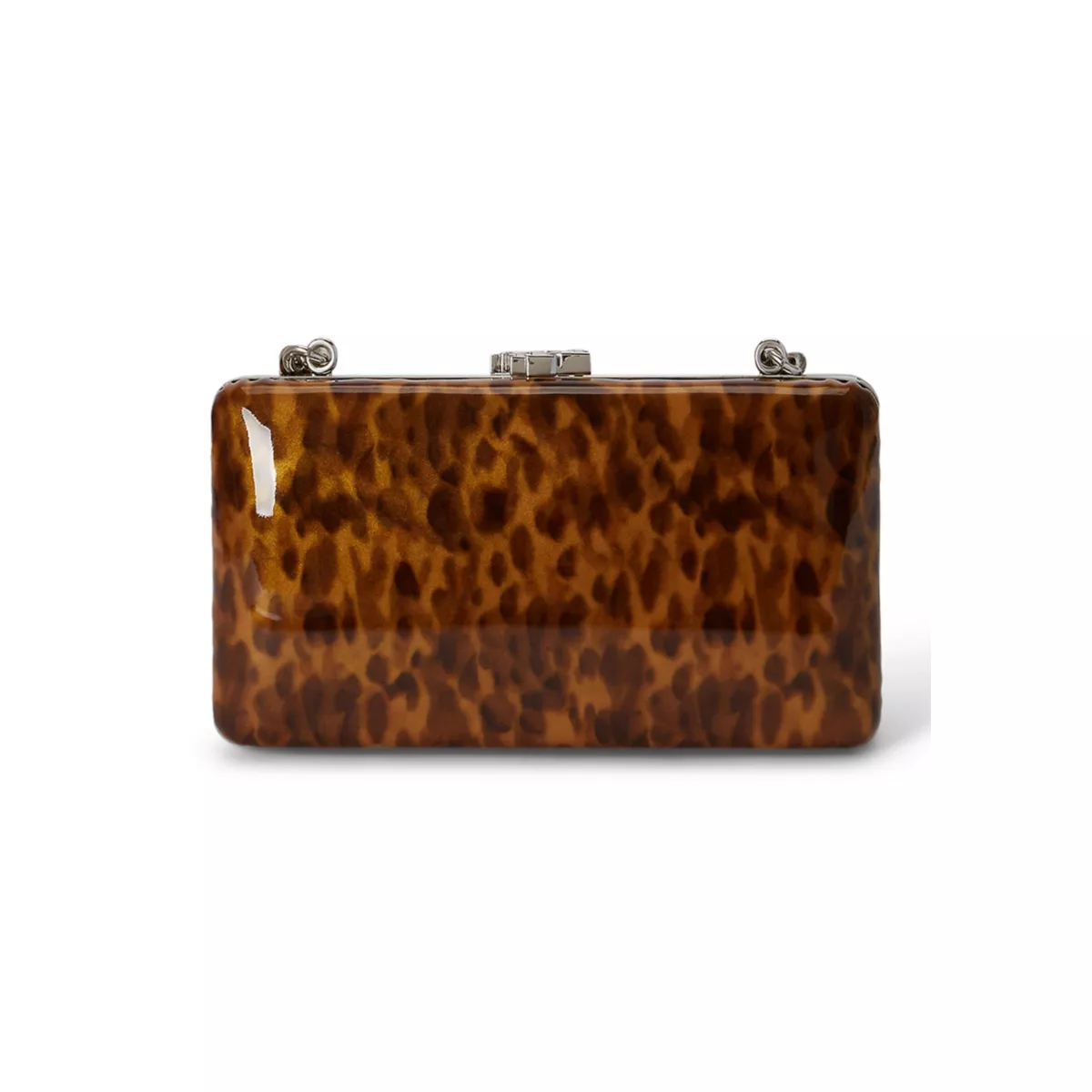 Tortoiseshell Patent Small Franki Clutch - 4