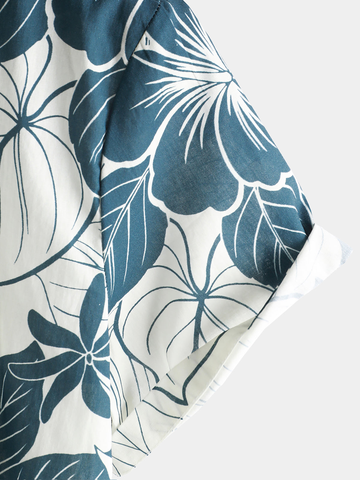 Camisa Men‘s 100% de algodón Hawaiian floral de manga corta Button Beach