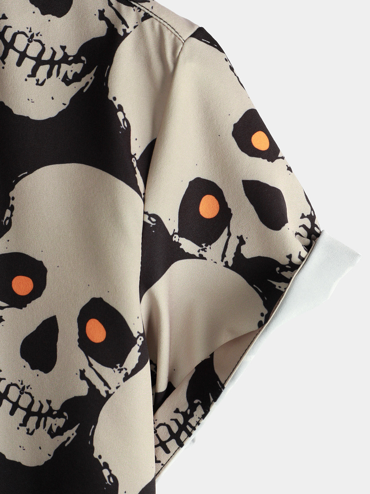 Camisa Skull Cool Graphic Button Up de manga corta Punk Rock Art Black Hawaiian para hombre