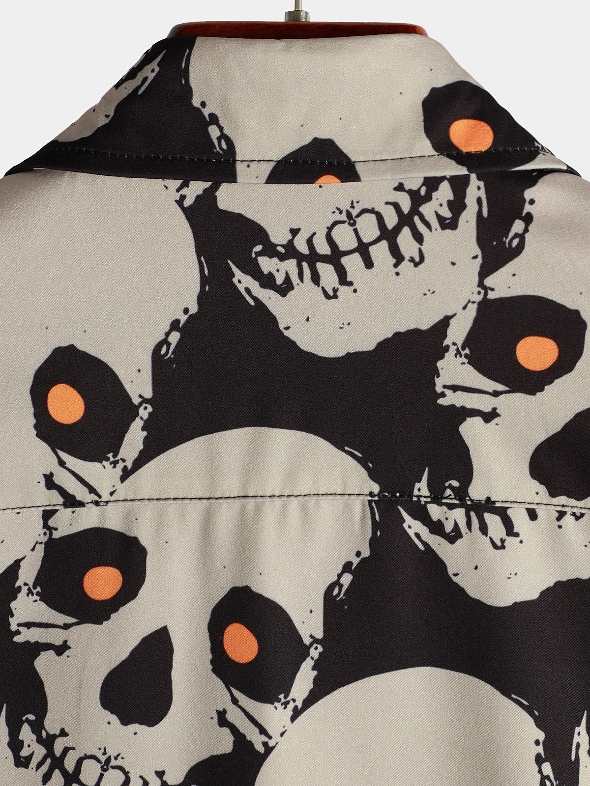 Camisa Skull Cool Graphic Button Up de manga corta Punk Rock Art Black Hawaiian para hombre