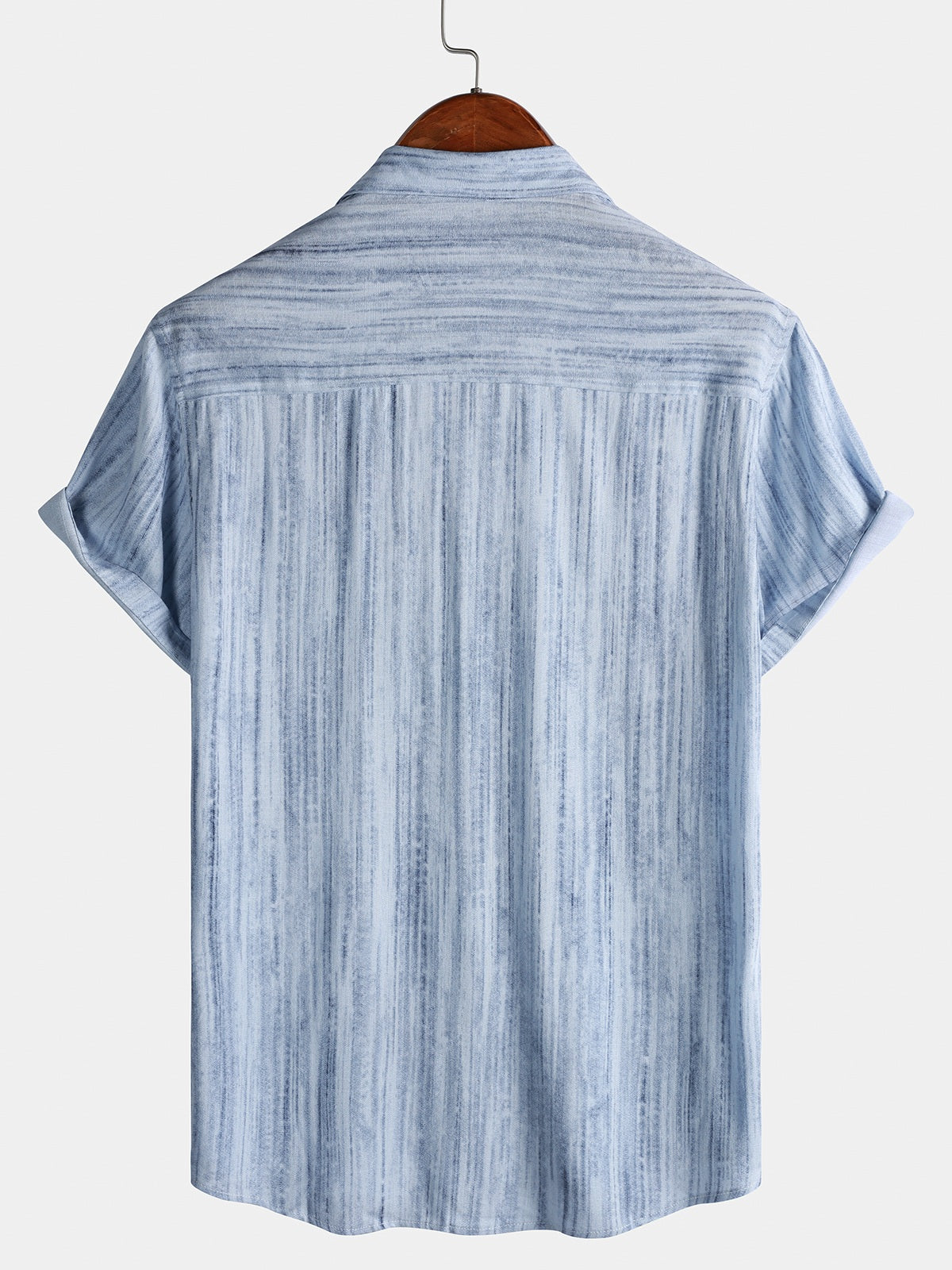 Camisa Light Blue a rayas de manga corta transpirable Cool casual Summer para hombre