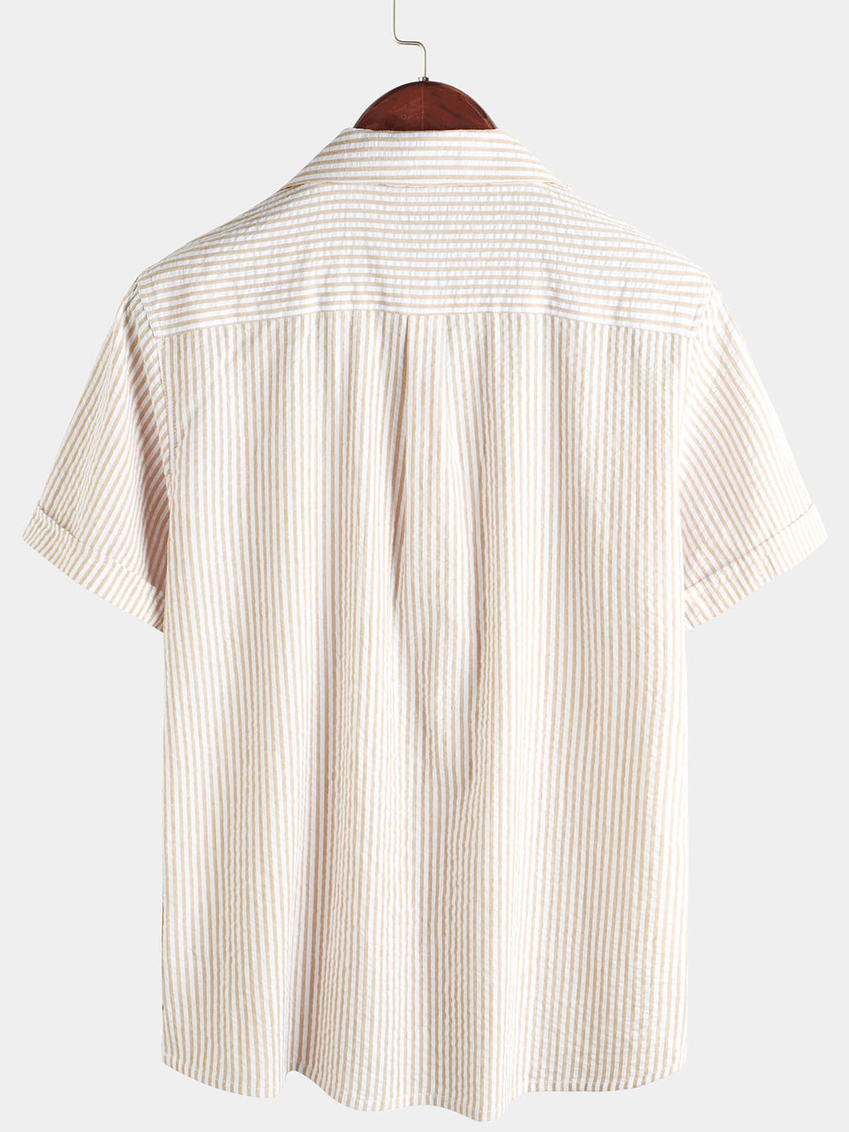 Camisa Button Up casual 100% de algodón Summer Pocket de manga corta para hombre