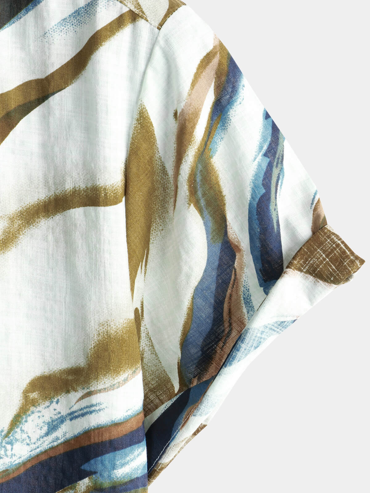 Camisa Abstract Graphic estampado de algodón Summer de manga corta Button Up para hombre