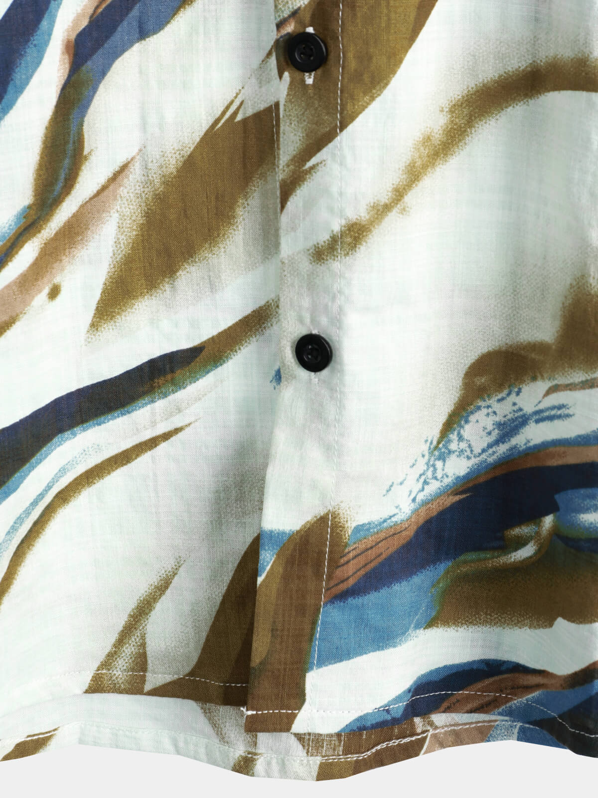 Camisa Abstract Graphic estampado de algodón Summer de manga corta Button Up para hombre