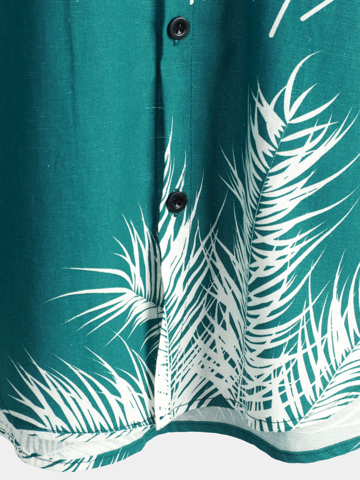 Camisa Beach Holiday de algodón de lino Tropical Plant estampado Pocket Hawaiian de manga corta para hombre