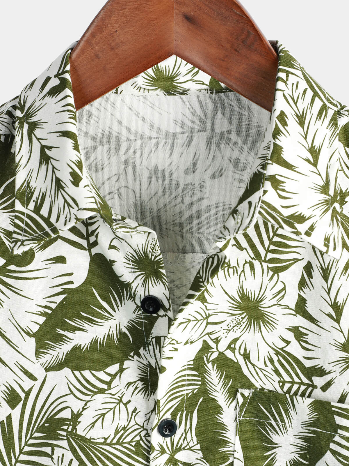 Camisa Tropical floral estampado Beach Pocket de algodón And de lino Summer de manga corta para hombre