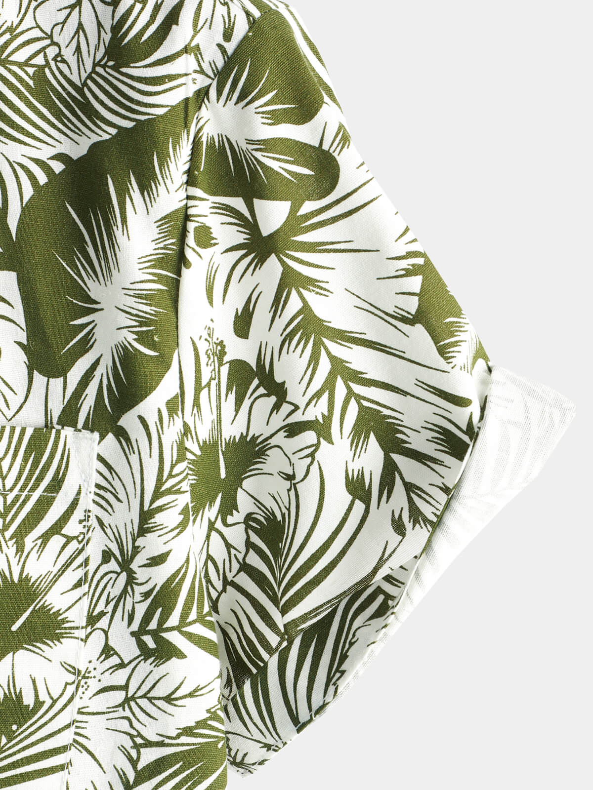 Camisa Tropical floral estampado Beach Pocket de algodón And de lino Summer de manga corta para hombre
