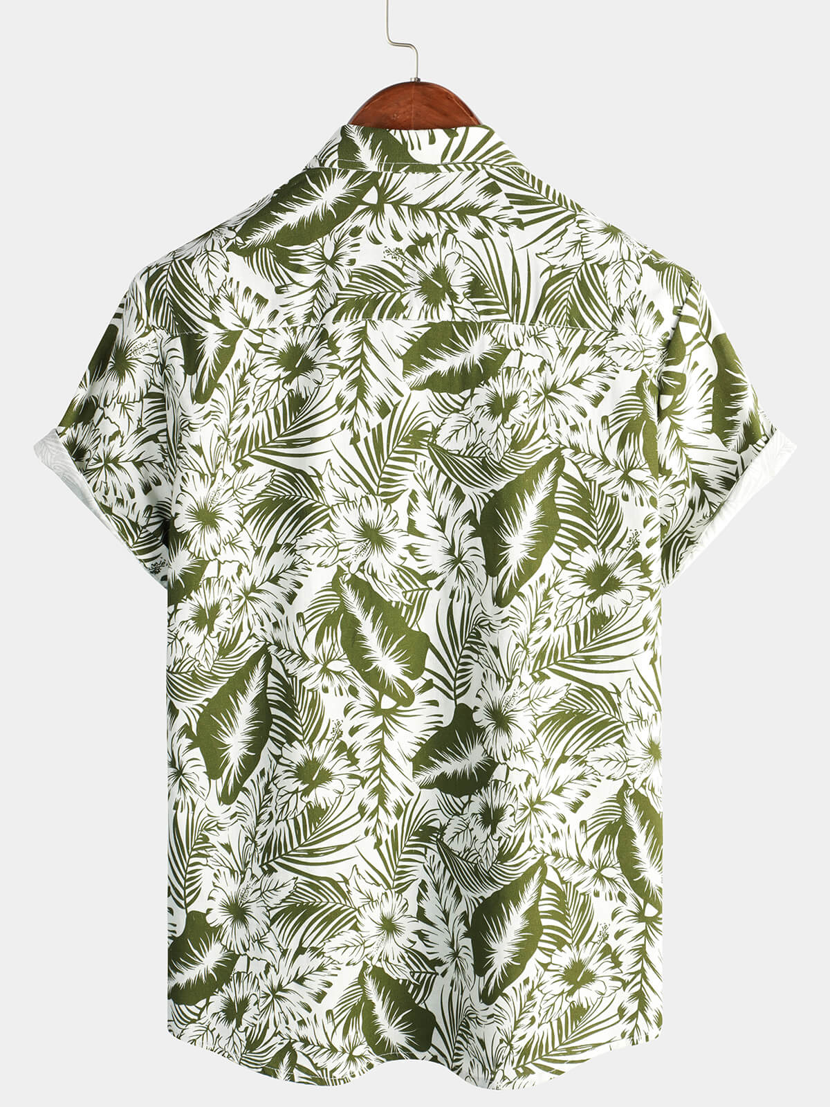 Camisa Tropical floral estampado Beach Pocket de algodón And de lino Summer de manga corta para hombre