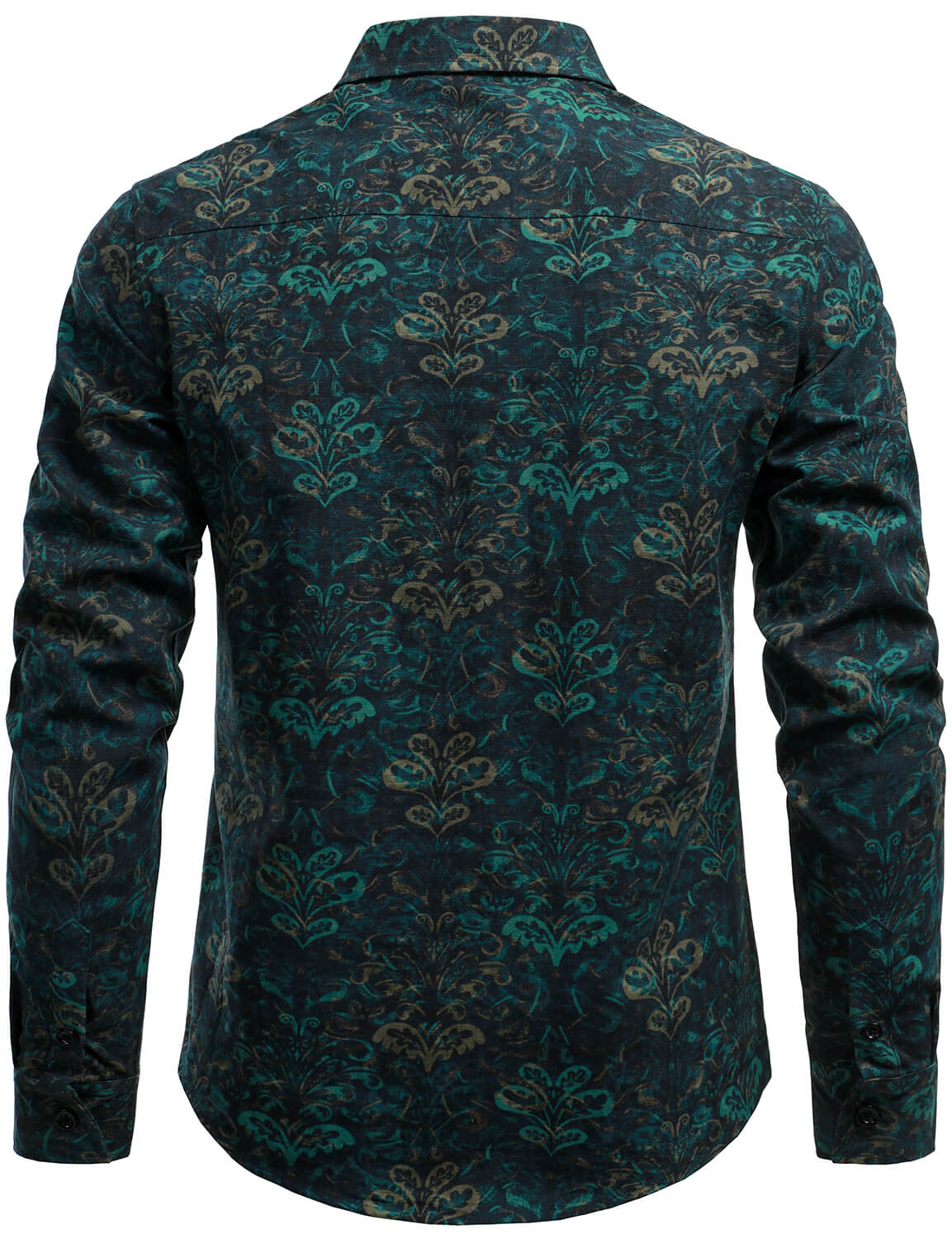 Camisa retro Abstract estampado casual de manga larga Button Up para hombre