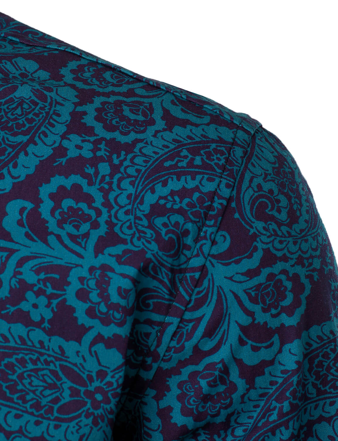 Camisa Paisley estampado de algodón casual Button Up de manga larga para hombre