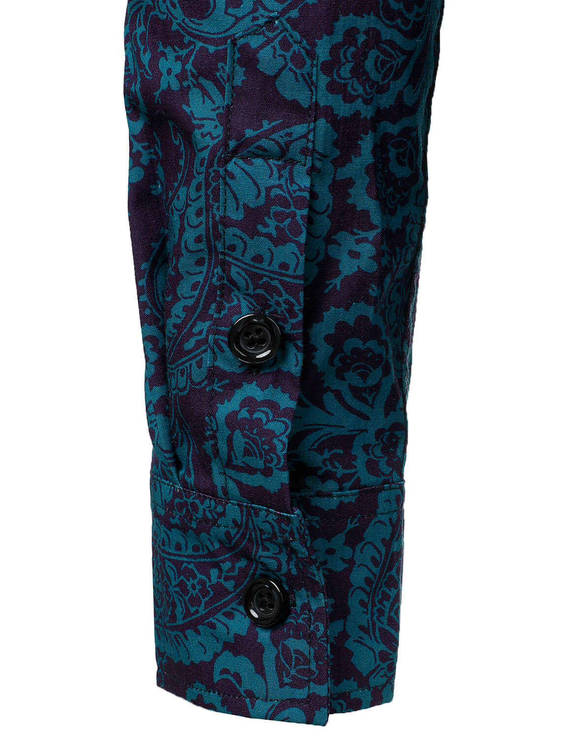 Camisa Paisley estampado de algodón casual Button Up de manga larga para hombre