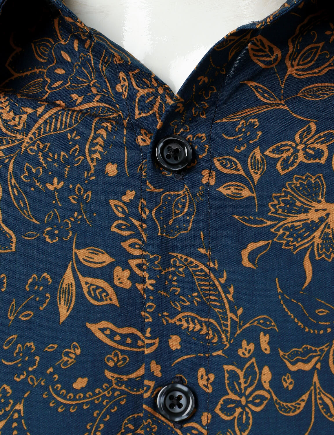 Camisa Paisley estampado Button Up de algodón casual de manga larga para hombre