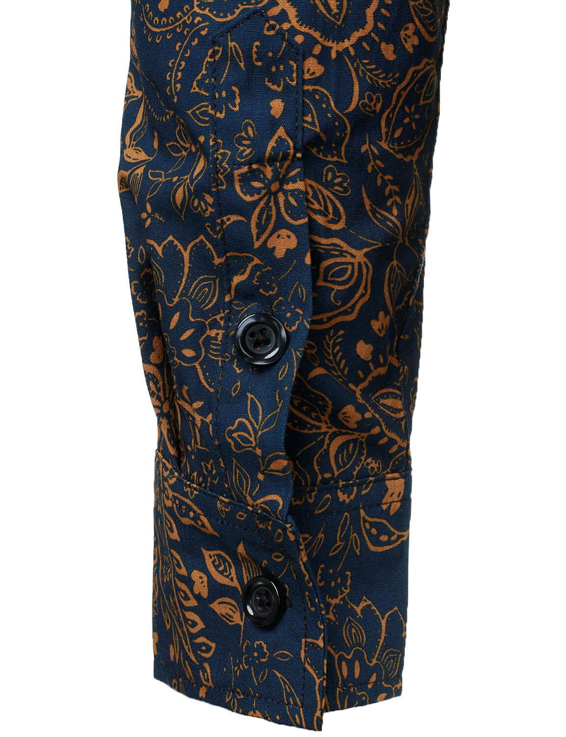 Camisa Paisley estampado Button Up de algodón casual de manga larga para hombre