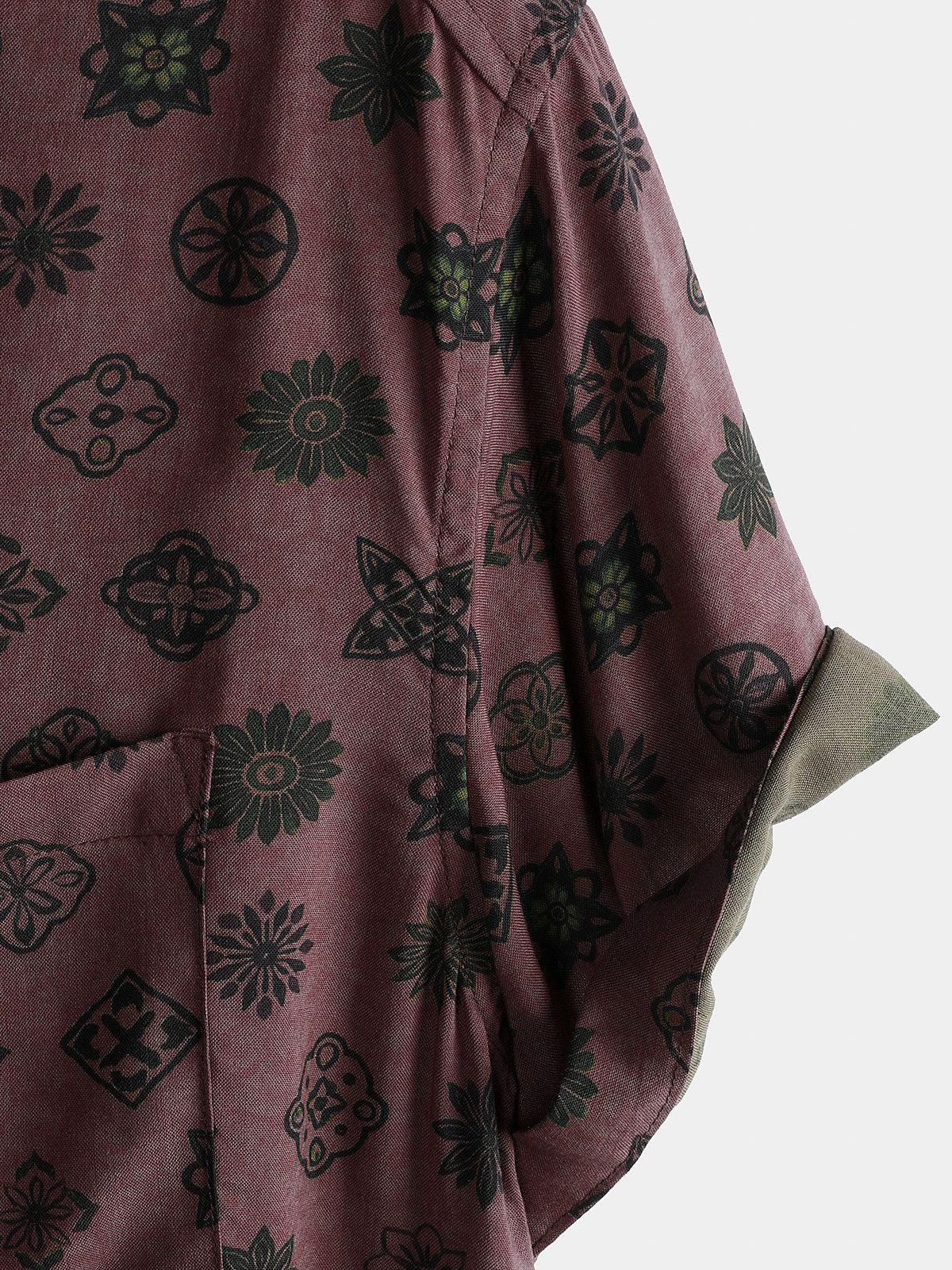 Camisa clásico retro Geometric de manga corta para hombre