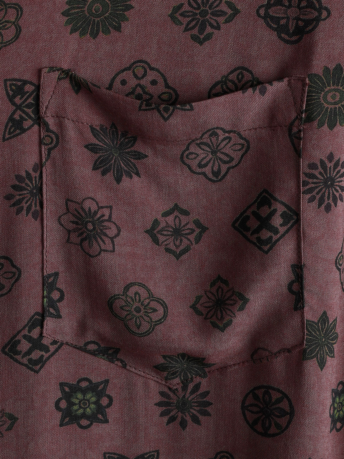 Camisa clásico retro Geometric de manga corta para hombre