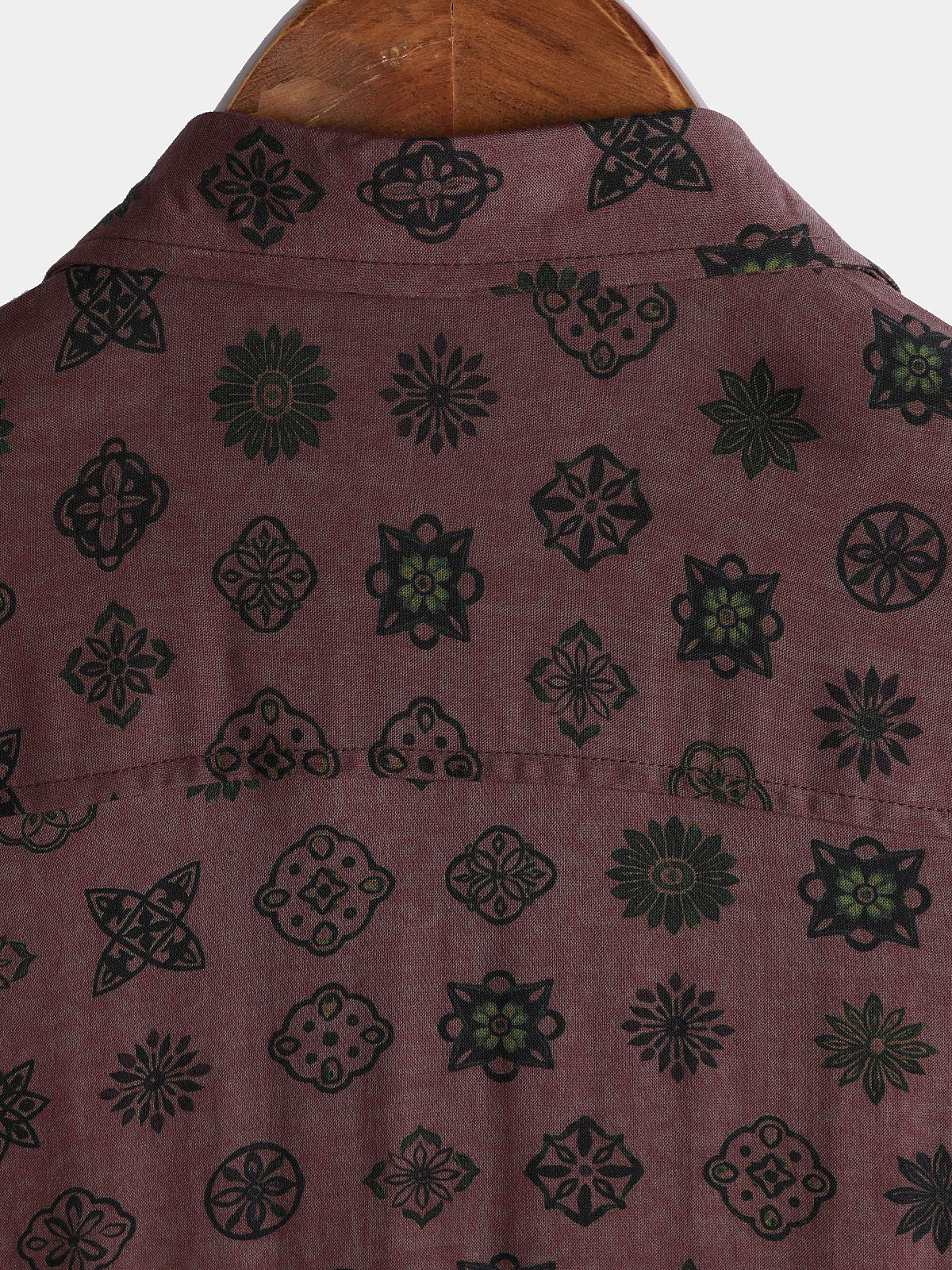 Camisa clásico retro Geometric de manga corta para hombre