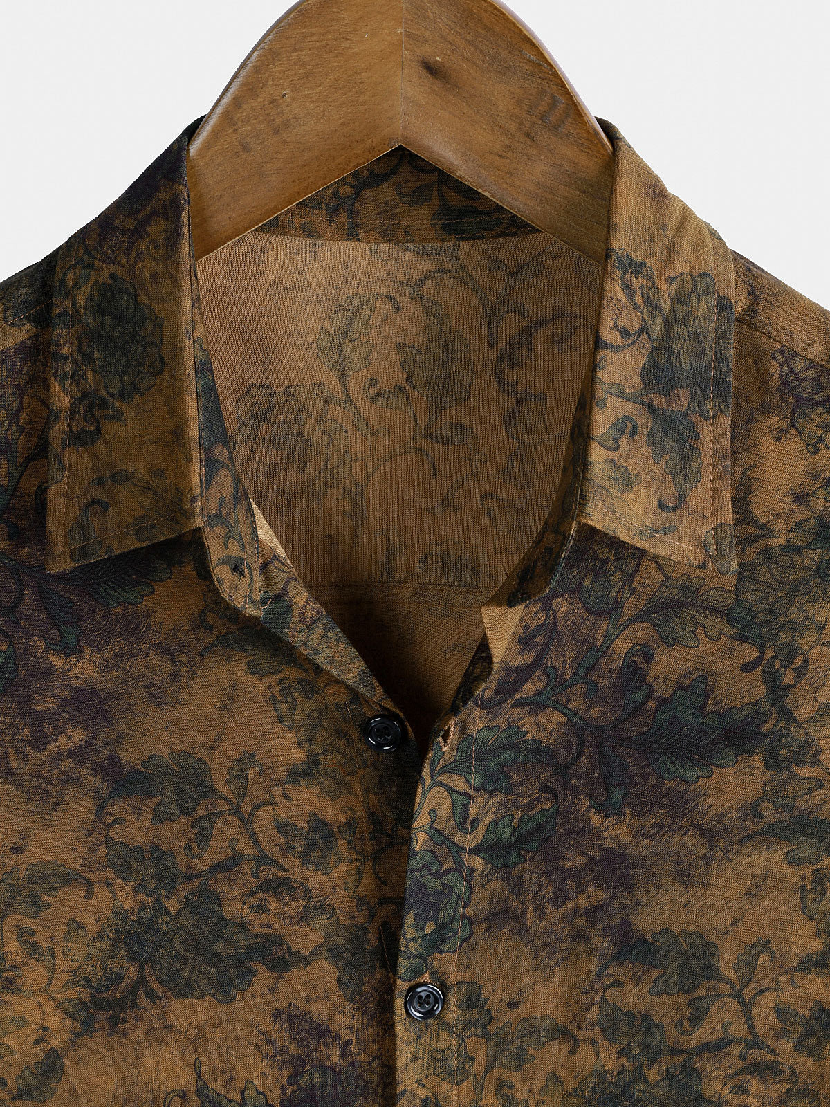 Island Holiday Bohemian de manga corta vintage Muted Botanical transpirable Lightweighcamiseta para hombre