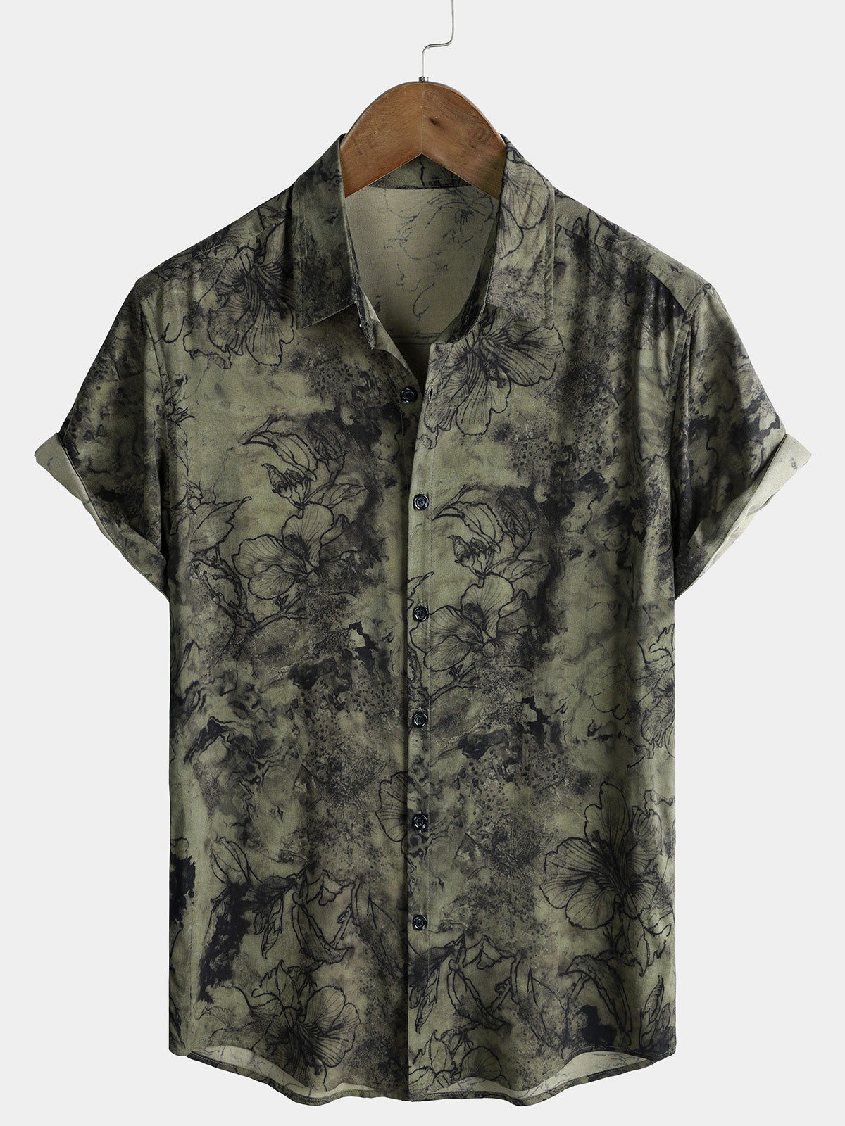 Camisa vintage de manga corta Lightweight transpirable Rayon Vacation para hombre