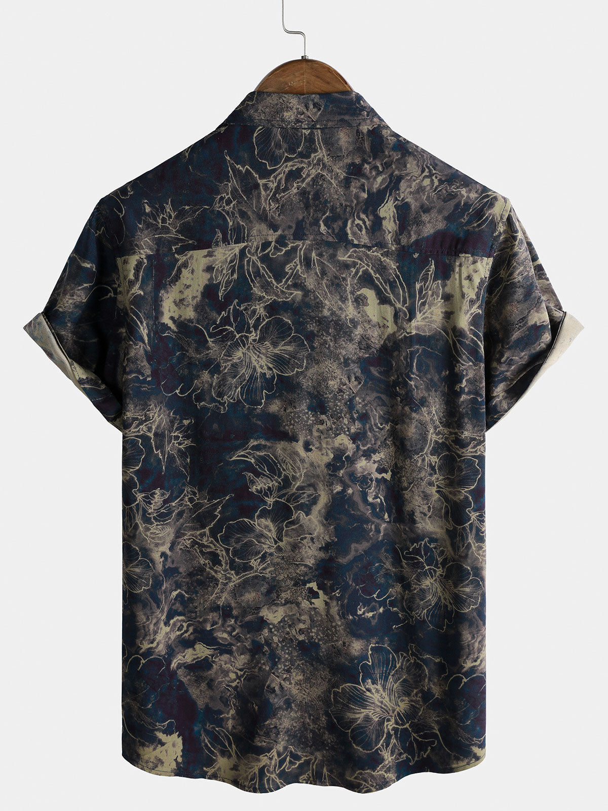 Camisa vintage Lightweight transpirable Rayon de manga corta Holiday Leisure para hombre