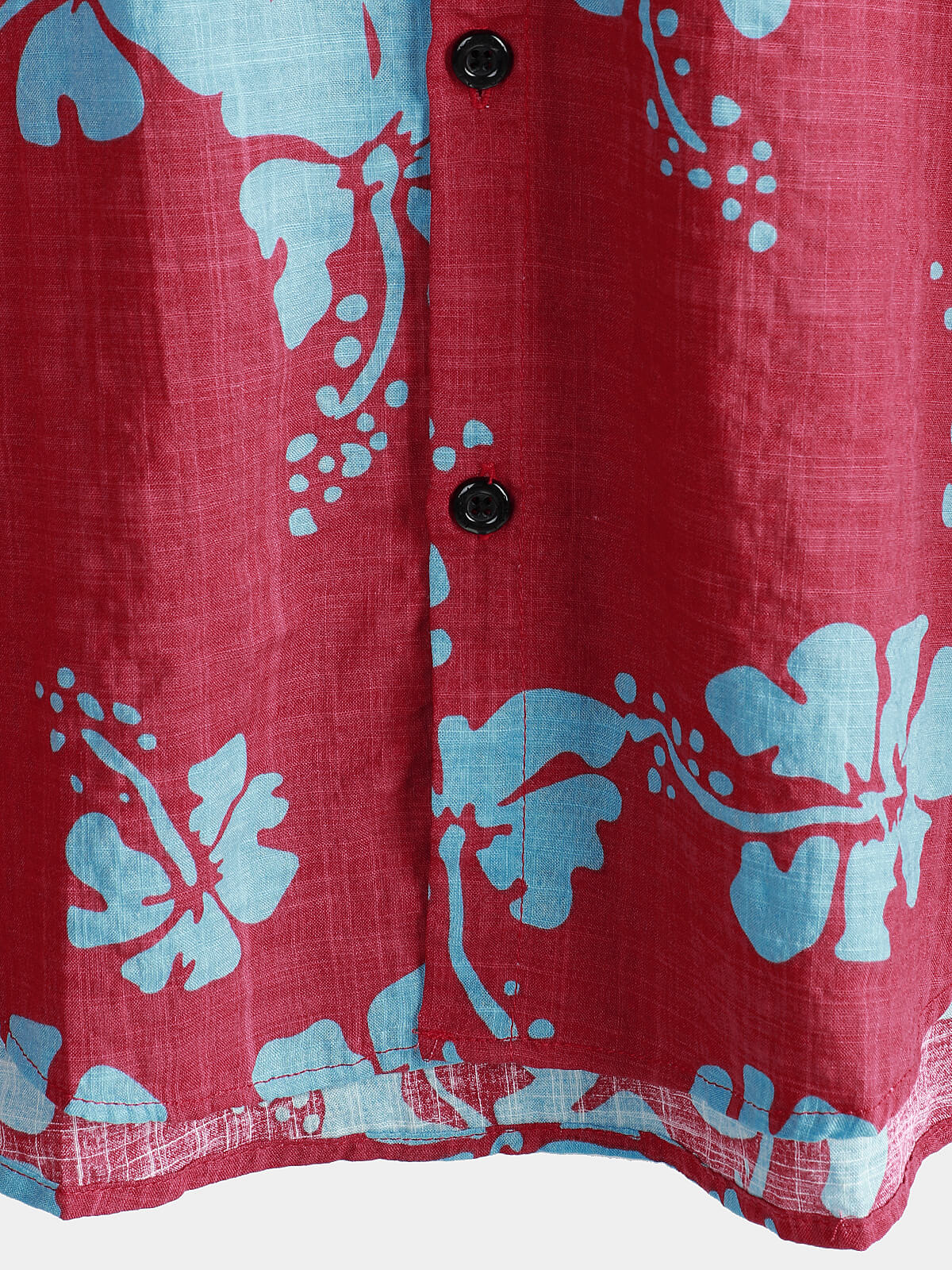 Camisa de manga corta Red floral Button Up Beach Tropical Hawaiian para hombre