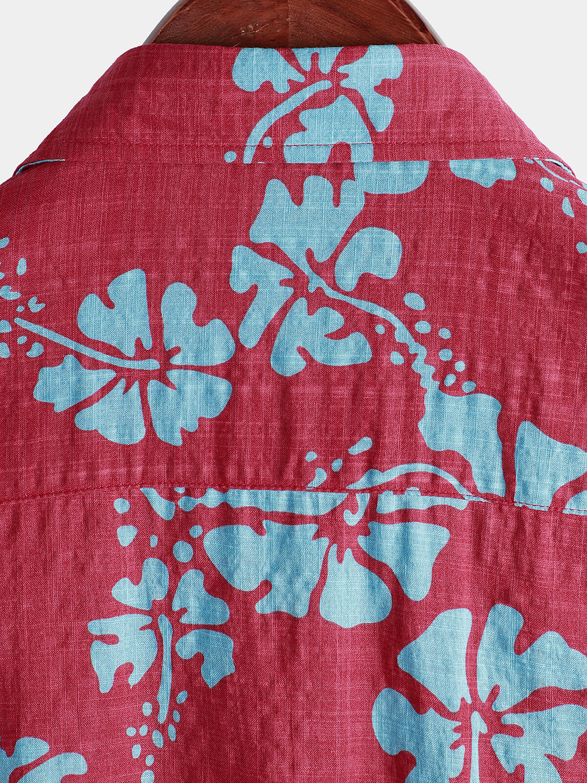 Camisa de manga corta Red floral Button Up Beach Tropical Hawaiian para hombre