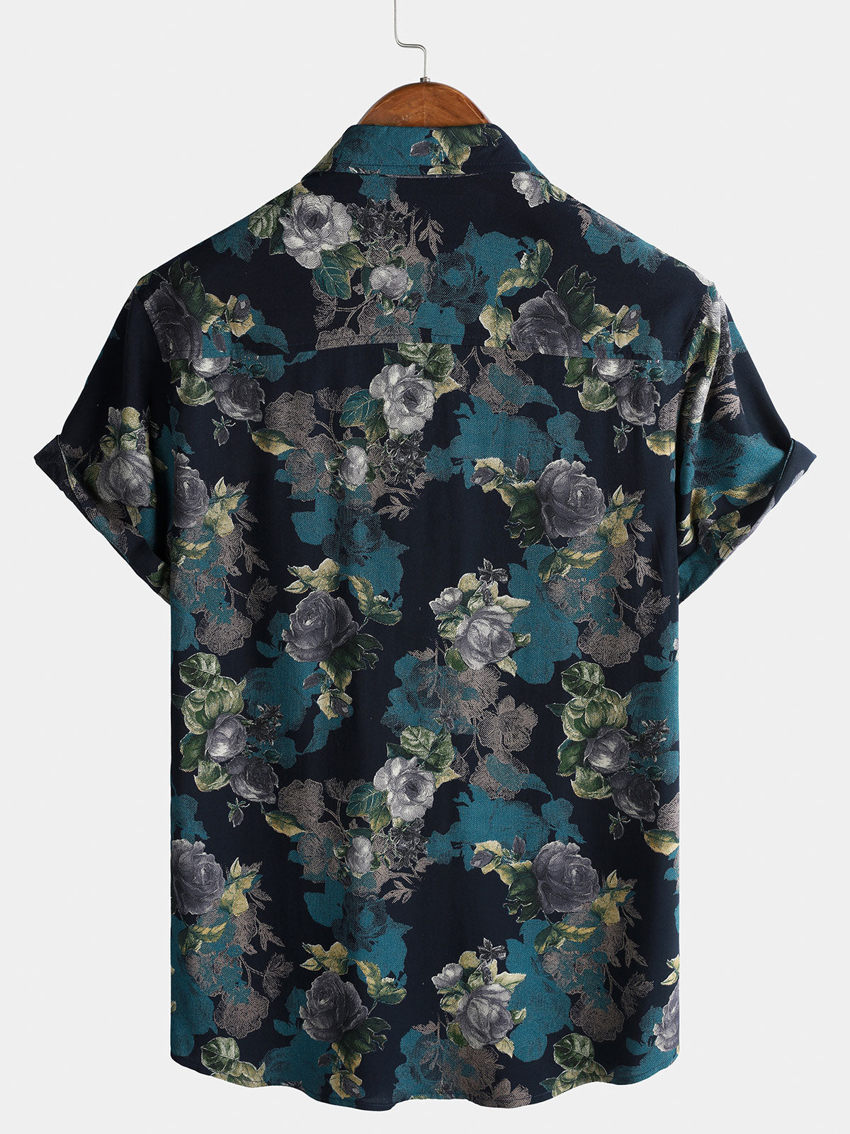 Camisa de manga corta Lightweight transpirable retro Island Holiday floral Pattern para hombre