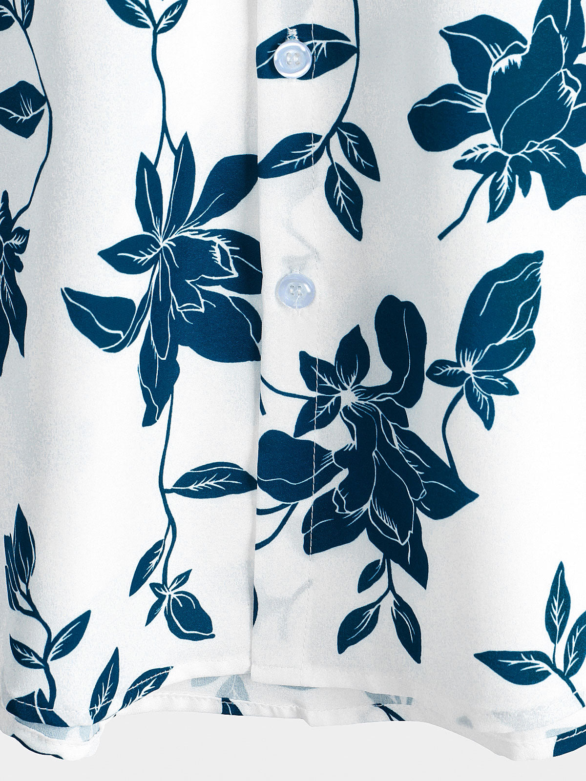 Camisa Blue floral Summer Holiday Button Up de manga corta para hombre