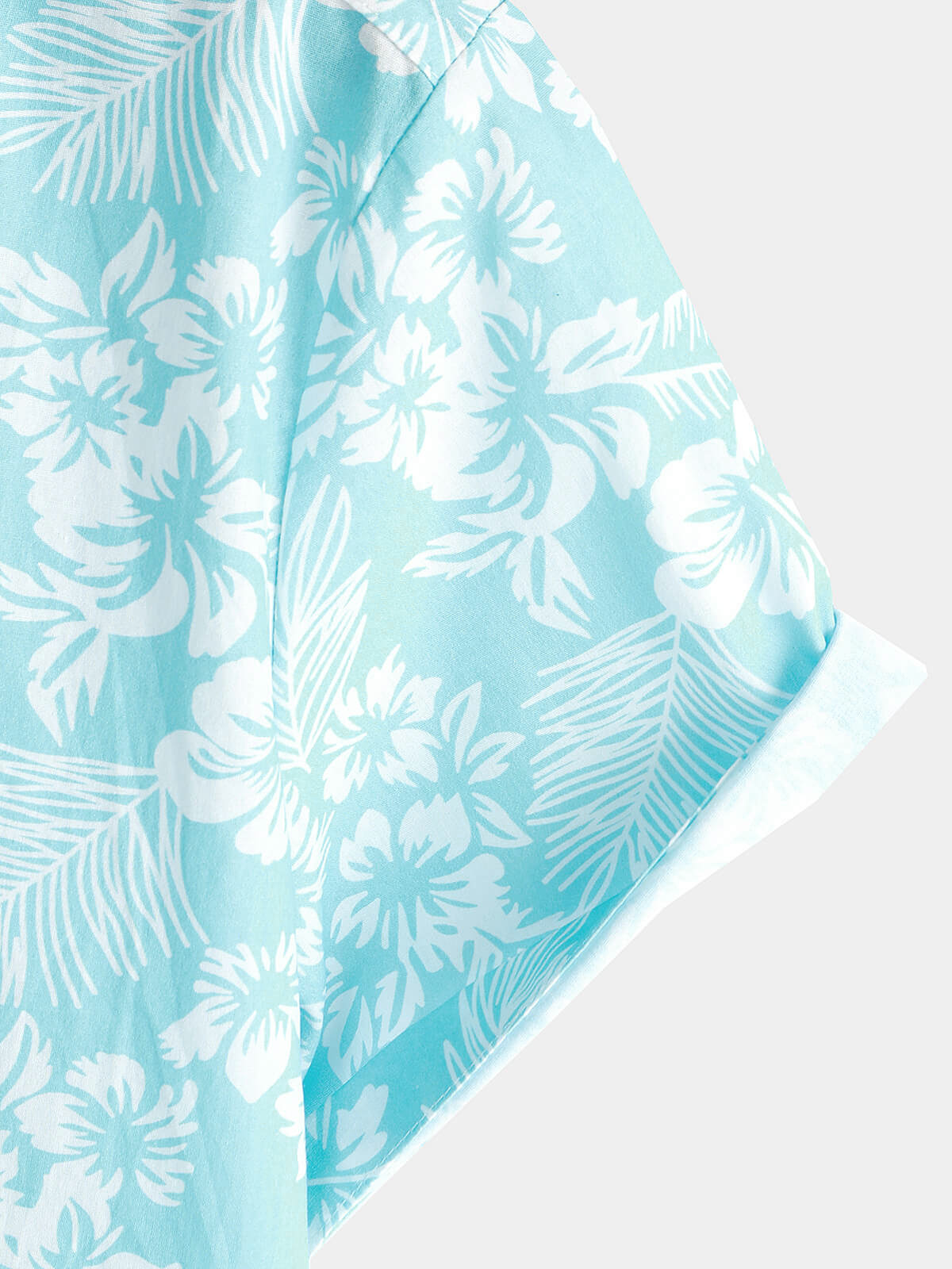 Camisa Holiday Blue Hawaiian floral Button Up de manga corta para hombre