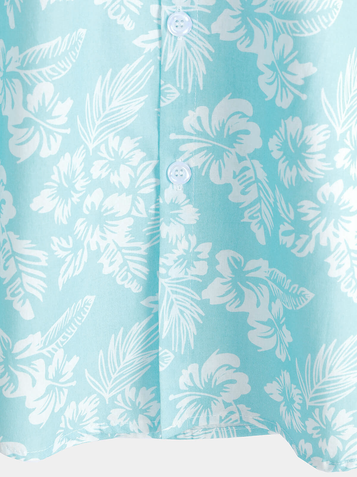Camisa Holiday Blue Hawaiian floral Button Up de manga corta para hombre