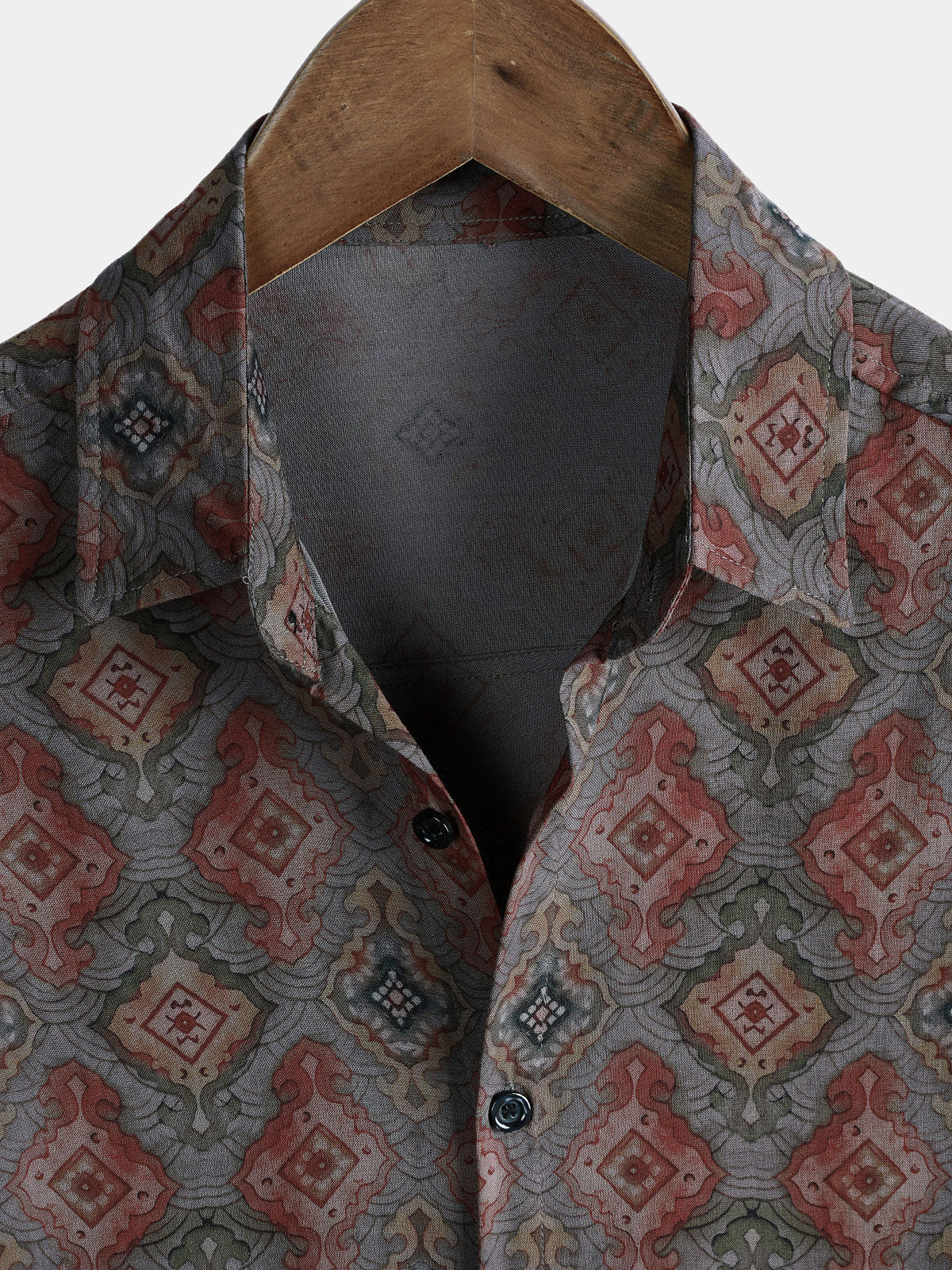 Camisa vintage Tribal Graphic de manga corta Bohemian Lightweight transpirable Cruise para hombre
