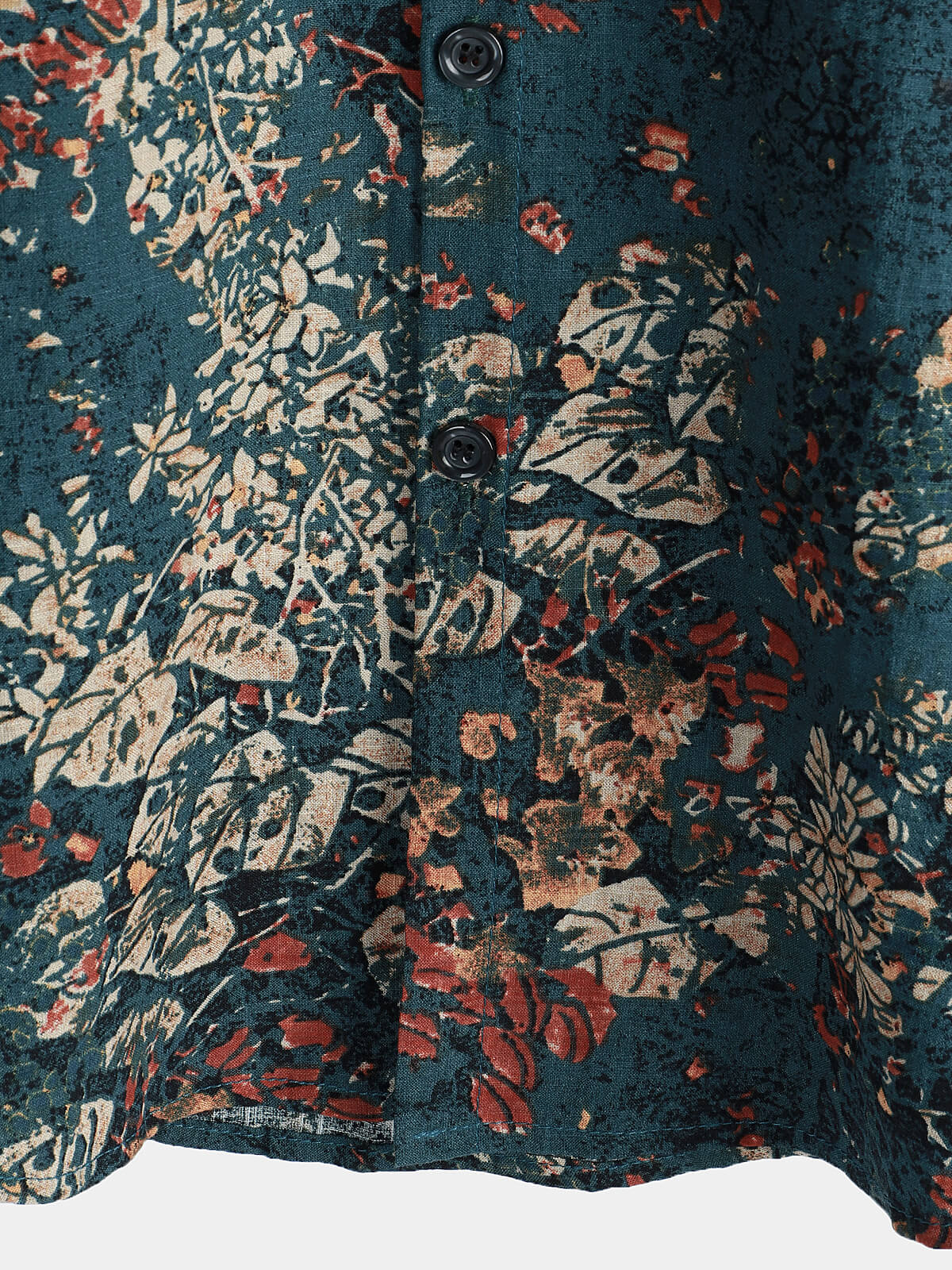 Camisa vintage Holiday retro de algodón floral Button Up de manga corta para hombre