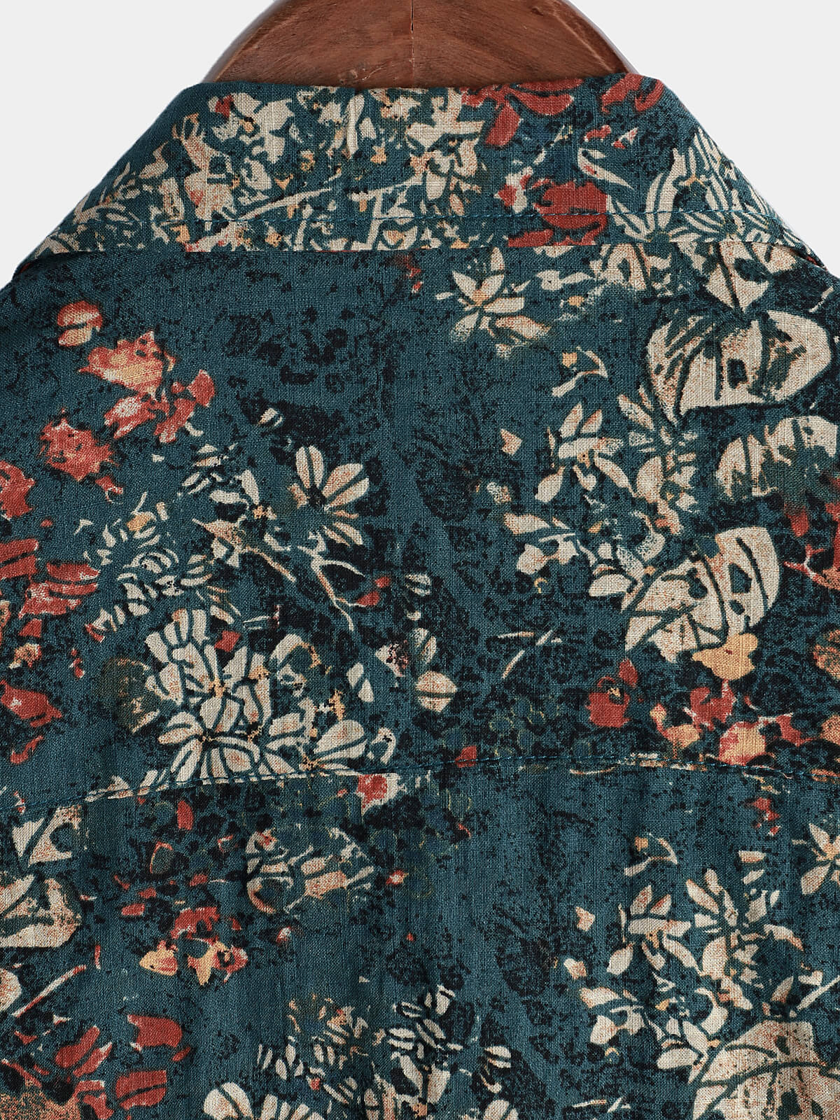 Camisa vintage Holiday retro de algodón floral Button Up de manga corta para hombre