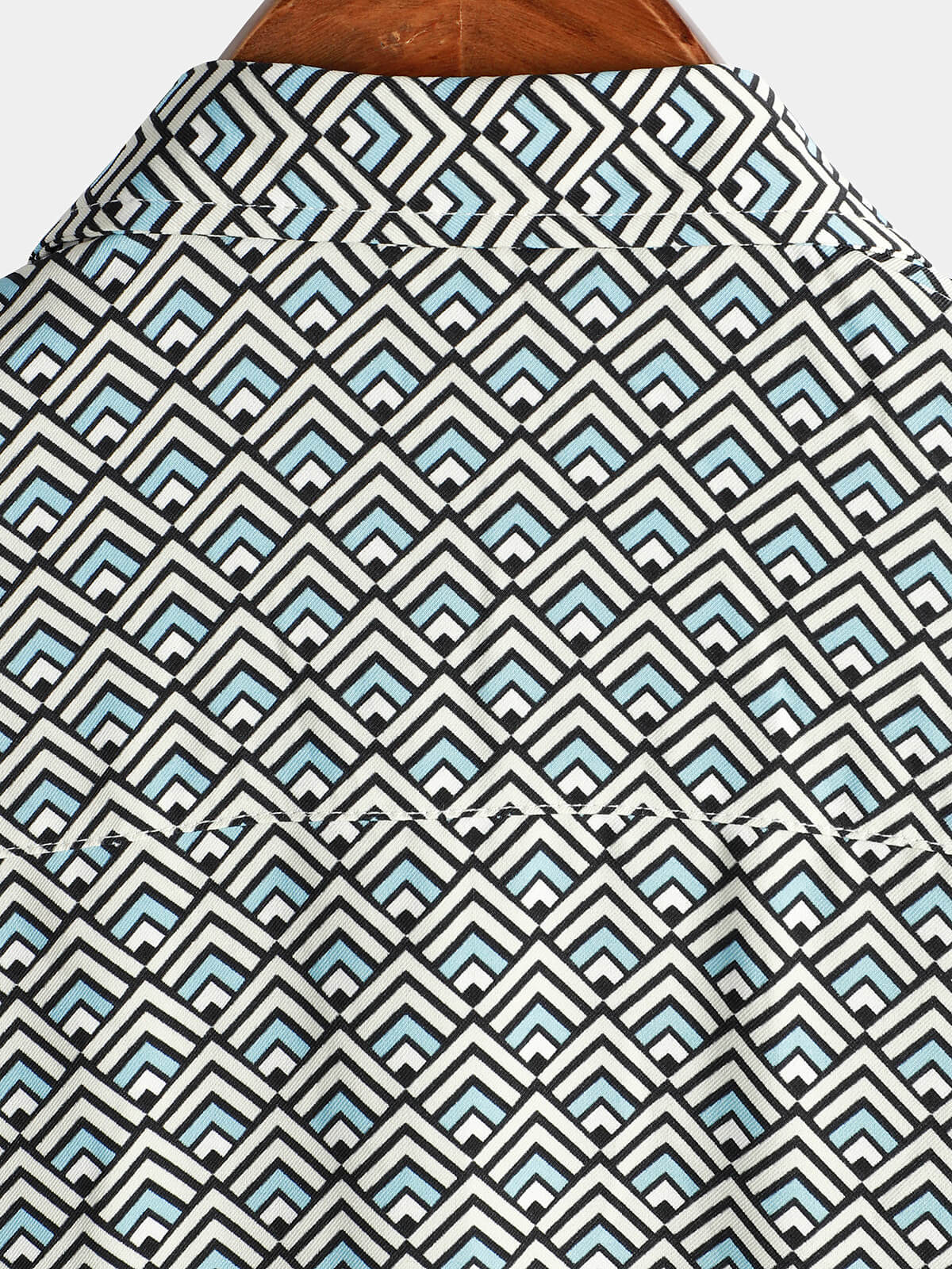 Camisa casual vintage Geometric Button Up Holiday Summer retro de manga corta para hombre