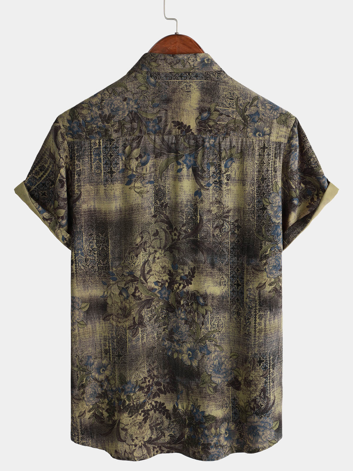 Camisa Summer vintage casual Holiday de manga corta Button Up para hombre