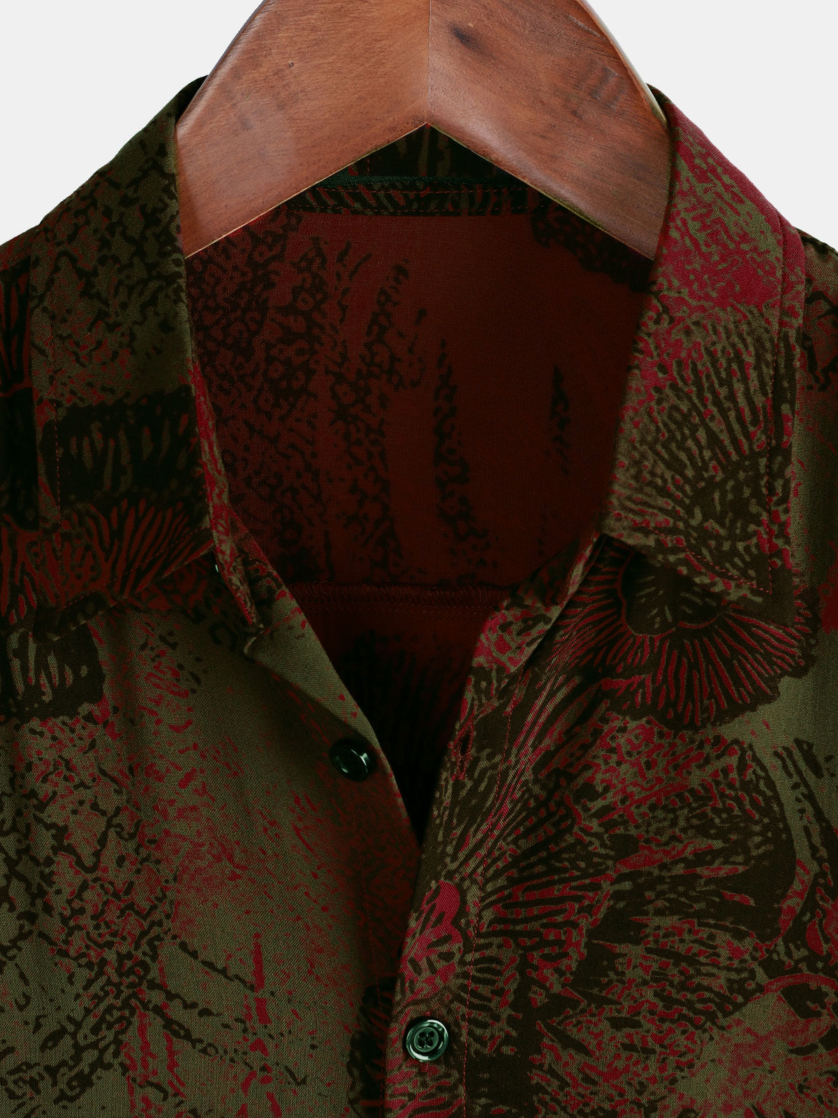 Camisa retro floral Button Up casual de manga corta para hombre